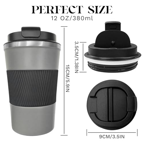Image of Insulated Travel Coffee Mug, Stainless Steel Coffee Cup with Leakproof Lid | Double-wall insulation keeps drinks hot or cold for hours, with a leakproof lid and portable stainless steel design