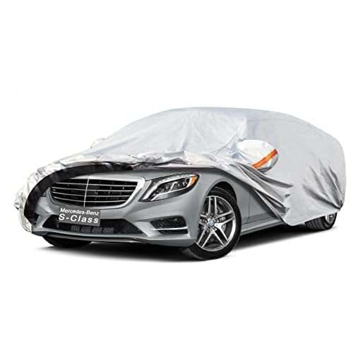 6 Layer Car Cover Custom Fit Mercedes-Benz S-Class S250 S300 S350 S400 S450 S550 S560 S600 (1972-2025) Waterproof All Weather, Heavy Duty Outdoor Snow