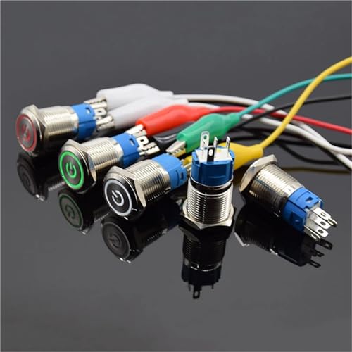 Interruptor de encendido 16mm en acero inoxidable con LED verde 4