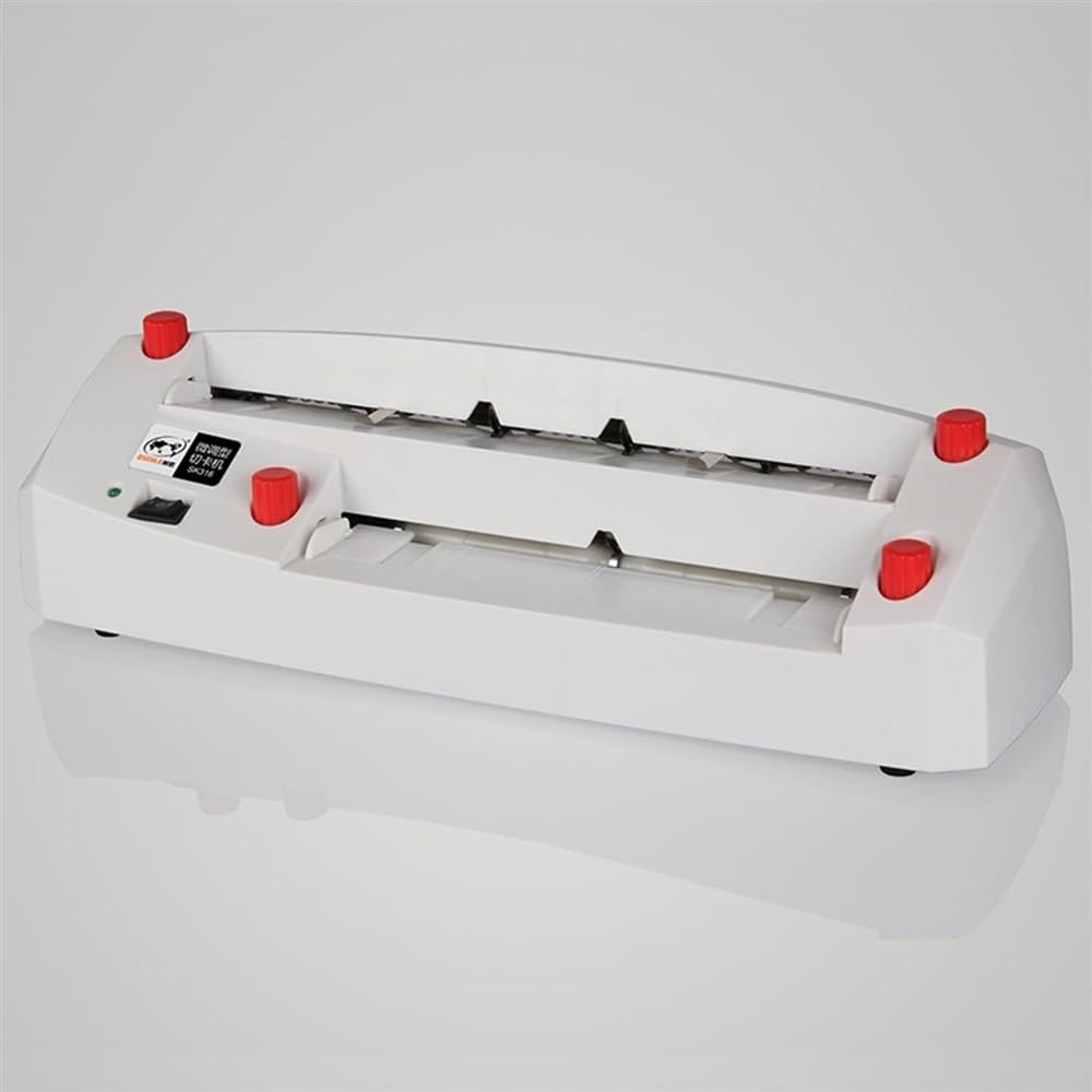 Taglierina automatica resistente per biglietti da visita in miniatura regolabile per biglietti da visita, taglia A4, tagliatrice per carte da taglio aziendale (dimensioni: 85 x 55 mm)
