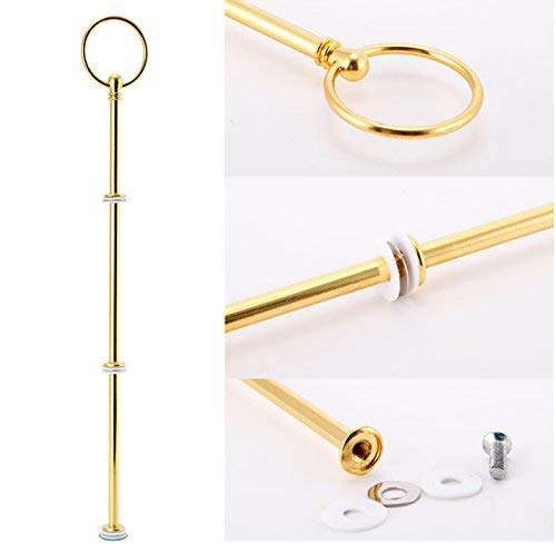 Wowlife Metal 3 Tier 13 Inch Cake Stand Handle Cake Plate Stand Centre Handle Fittings - Fruit Heavy Plate Handle Fittings Round Hardware Rod (Golden) #TOP4