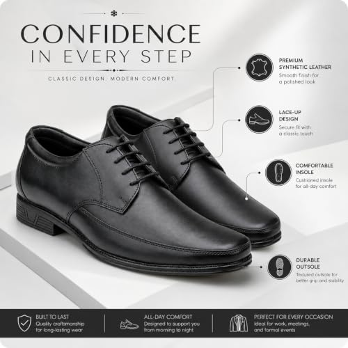 Image of Blue Leather By Centrino mens 4081 Blue Leather Men's Formal Shoes | Genuine Leather Upper with Cushioned Footbed | Sleek & Stylish Design for Office & Formal Wear Lace-up design | Durable Anti-Skid Sole