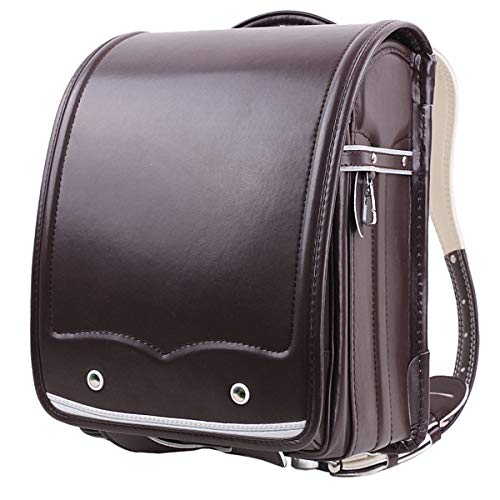 randoseru ransel student bag japanese lighten up backpack PU leather send gift【Coffee】