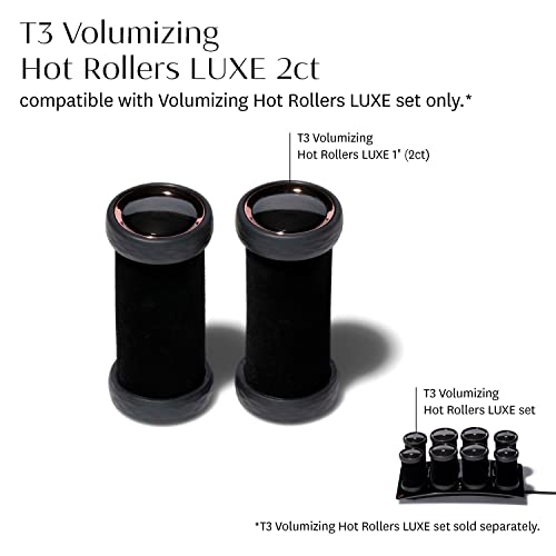 T3 - Volumizing Hot Rollers Luxe (2 Ct.) | Hair Curlers And Volumizers For All Hair Lengths | Pairs With T3 Volumizing Hot Rollers Luxe Set #TOP1