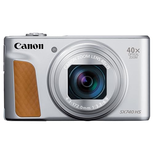 Canon Powershot SX740 HS Digital Camera (Silver) + 64GB Memory + Stabilizing Grip + Software Pack +More (Value Bundle) (Renewed)