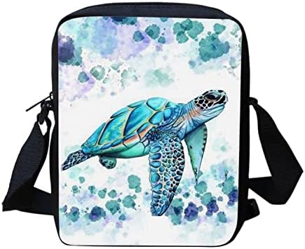 HELLHERO Kids Sea Turtle Small Crossbody Purse for Teen Girls Boys Women's Crossbody Handbags Little Messenger Bags Lightweight School Bookbag Daypack Gym Sports Business Hiking Camping