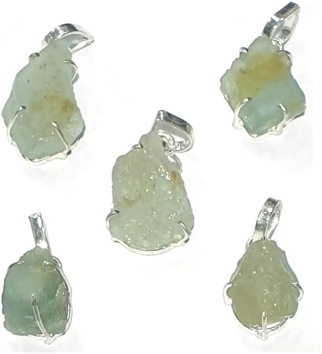 Aleafa Armlet Presents Unisex Natural Rough Aquamarine for Reiki and Crystal Stone Pendant (Blue) #Aport-0246