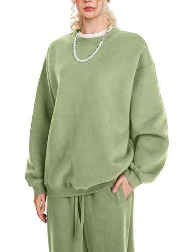 COZYPOIN Womens Fleece 2 Piece Outfits Sweatsuit Crewneck Pullove...