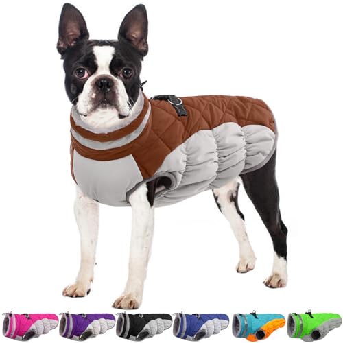 Image of Waterproof Medium Dog Coat, Warm Dog Jacket with Harness Built in, L