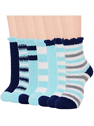 Century Star Cashmere Wool Full Cushion Womens Crew Dress Socks, One Size, 5 Pack Solid Color1