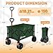 Sekey 150L Wagons Carts Foldable with Big All-Terrian Beach Wheels, Collapsible Heavy Duty Wagon, Extra Large Folding Wagon, Foldable Wagon for Camping, Garden, Sports. Dark Green