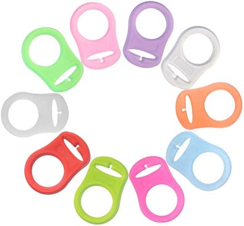 10 Pcs Silicone Dummy Clips Adapter, Mam Dummy Clip Adapter Baby Pacifier Ring Holder Clip Adapter Baby Soother Nipple for Baby Boys Girls (Random Colour)