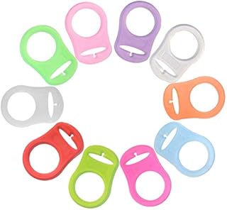 10 Pcs Silicone Dummy Clips Adapter, Mam Dummy Clip Adapter Baby Pacifier Ring Holder Clip Adapter Baby Soother Nipple for Baby Boys Girls (Random Colour)
