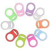 Silikonring für Schnuller, 10 Stück in zehn Farben Baby Ring Adapter Schnullerketten Transparent Baby Ring Adapter Schnullerketten Transparent für Schnullerketten Transparente Silikonknopfschnalle