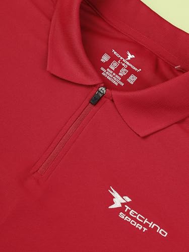 Image of TECHNOSPORT Men's Slim Fit Full Sleeve Polo T-Shirt with Collar, MATPIQ Quick Dry Moisture Wicking Polo Tee for Gym Sports Golf and Casual Wear