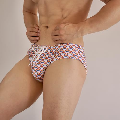 JOCKMAIL Mens Swim Briefs Printed Mens Swimwear Mens Padded Swimwear Briefs for Pool Parties, Beach Vacations,Swimming 5