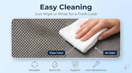 Image of Dribble Eva Shelf Liner Mat Mesh Pattern 45x125cm Roll, Non Slip Drawer & Cabinet Liner for Kitchen, Oilproof Washable Fridge Mat | Anti Skid Cupboard Wardrobe Multipurpose Mat (Brown)