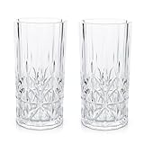 BELLAFORTE Shatterproof Tritan Plastic Tall Tumbler, Set of 2, 18oz - Myrtle Beach Drinking Glasses - Unbreakable Drinking Glasses for Parties - BPA Free - Clear