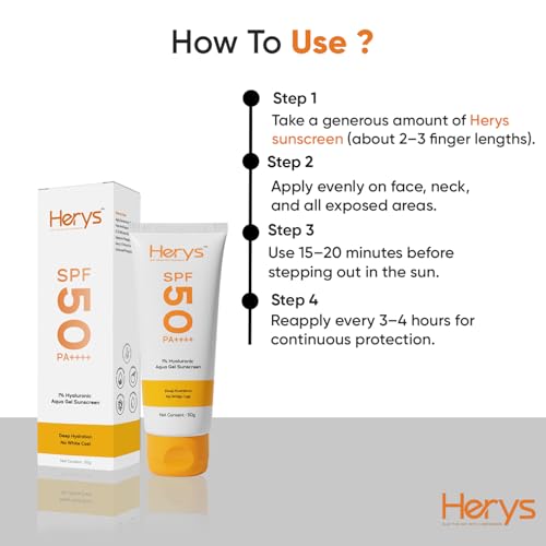 Image of Herys 4% Aha Bha Underarm Roll On | 50Ml + 1% Hyaluronic Sunscreen Aqua Gel SPF 50 PA++++ | 50 g