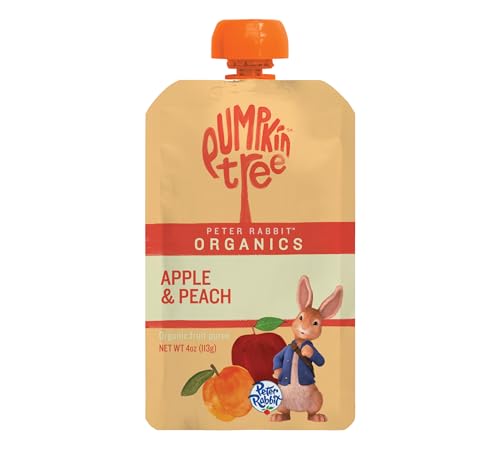 Pumpkin Tree Peter Rabbit Organics Apple and Peach, Fruit Snack Squeeze Pouch, 4 Ounce (Pack of 10) -  Pumpkin Tree Organics, PR-410-07-1