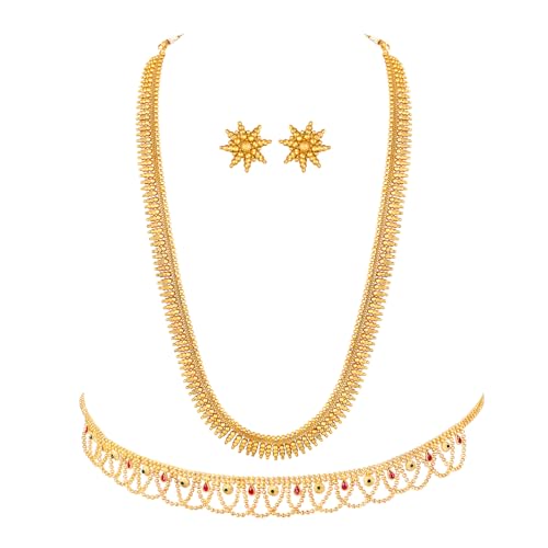 Image of Peora Traditional Gold Plated Indian Bridal Jewellery Set Gift for Women