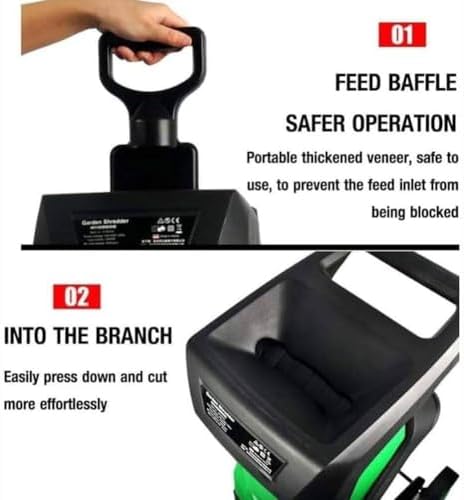 Electric Garden Shredder and Wood Chipper with Leaf Mulcher, 50L Collection Bag, 40mm Max Cutting Capacity, 20M Power Line, Overload Protection for Efficient Lawn and Garden Maintenance