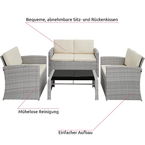 Rattan Gartenmöbel Set von tectake für den Außenbereich