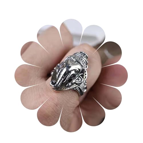 Aneneiceera Bague Éléphant Vintage Bague Éléphant Argent Bague Éléphant Laiton Bague Éléphant Punk Réglable Bague Éléphant Bijoux De Main Pour Femmes