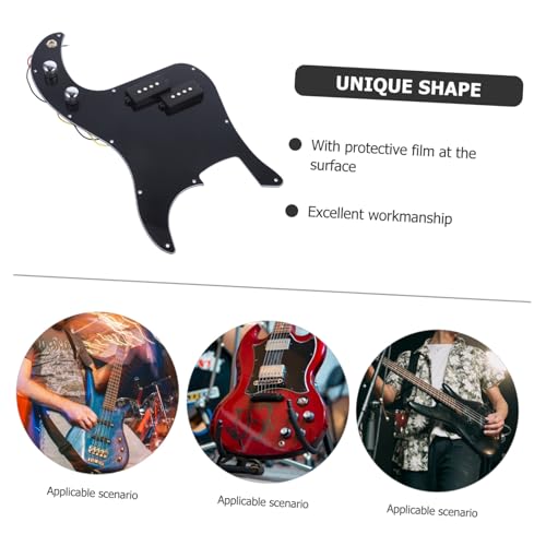 Pickguard précâblé pour basse PB noir 3 plis avec micros intégrés - 3