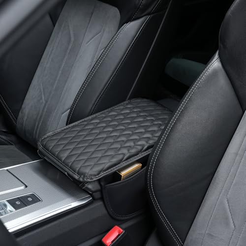 Sugcars Microfiber Leather Car Armrest Cover with Memory Foam & Side Pockets | Universal Fit for Long-Drive Comfort (SUV/Truck/Car) - 2 Storage Bags & Non-Slip Design 5 41WBpwgjy6L