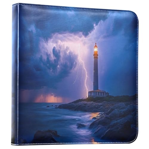 Álbum de Fotos Adhesivo DIY Scrapbook Álbum Faro Maravilla 3 Anillas Libro de Fotos 40 Páginas 8x10 para Recuerdos miniatura 1