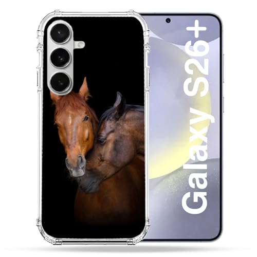 Coque renforcée Samsung Galaxy S26 Plus antichoc rigide motif animalier cheval marron