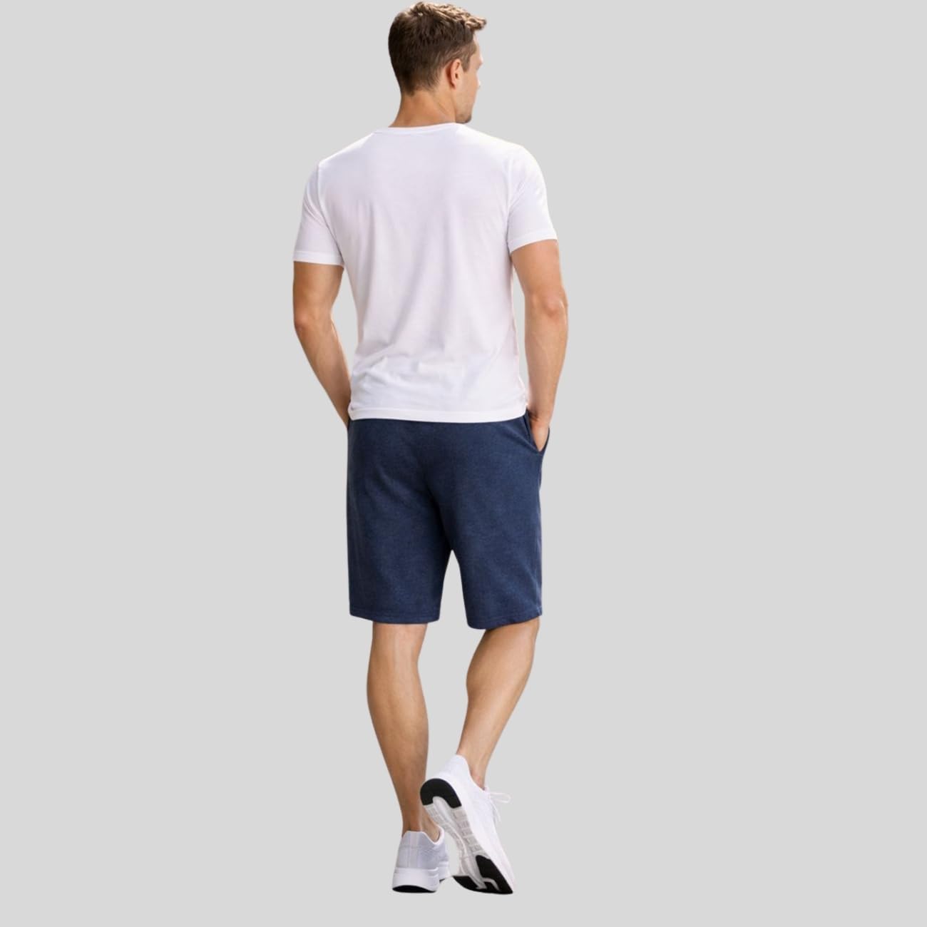 KART BLACK Pantalones cortos de algodón hasta la rodilla para hombre de talla grande (M, L, XL, XXL, 3XL, 4XL, 5XL), ropa de noche casual, pantalones cortos para hombre