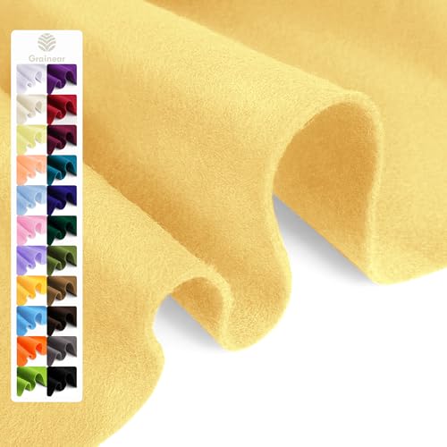 Image of Pastel Yellow Soft Felt Sheet, 36 inch x 36 inch, 1.6mm Thick Acrylic Felt Fabric | Premium Craft Felt for Sewing, DIY Projects, Decorations, Art, and School Projects