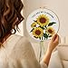 Nuberlic Sunflower Embroidery Kit for Beginners -Adults Starter Cross Stitch Kit DIY Needlepoint with Hoop, Pre-Printed Fabric, Threads & Step-by-Step Guide