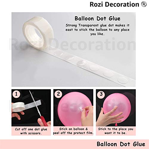 Image of Rozi Decoration Glue Dot Balloon Accessories Tool Kits Foil,Latex,Confetti Balloon Adhesive,Easy To Use Pack Of 10 Roll /1000 Glue Dots,Transparent