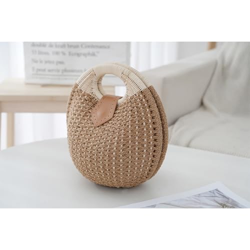 Women's Straw Shoulder Bag Women Handwoven Rattan Handbags For Women Summer Beach Travel Handmade Bag3