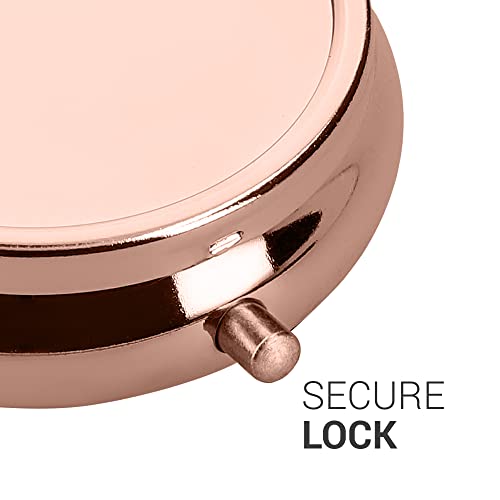 kwmobile 2x pillendoos 3 vakjes - 5,2 x 1,7 cm - Pillendoosje klein van roestvrij staal - In roségoud - Afbeelding 3