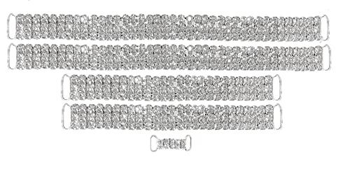 AAA Rhinestone 3-Row Style 5-Piece Bikini Connector Set - Super Durable, Reinforced Back with Comfort Strip for NPC, IFBB, WBFF, SNBF Bodybuilding Stage Suits, Sparkly Rhinestone Competition Wear