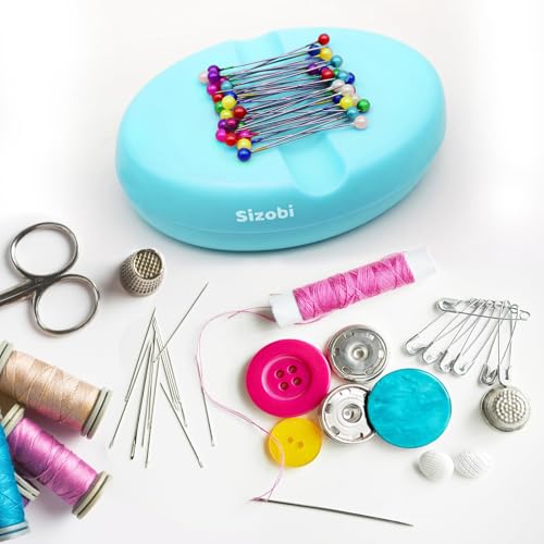 Image of Sizobi Magnetic Organizer for Sewing Pins, Quilting Pins, Bobby Pins, and Paper Clips - Blue (pins not Included)