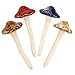 Produktbild BELLE VOUS Keramik Pilze Gartendeko (8 STK) Deko Pilze in 4 Farben (5x12cm) Dekopilze Keramikfigur Gartenstecker Fliegenpilz als Garten Dekoration, Blumentopf, Statuen, Ton Figur, Feengarten