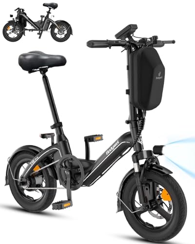 Bodywel T16PRO Mini E Bike 14 Zoll faltbar Elektrofahrrad 250W 36V/10AH Akku mit APP Funk für Herren Damen,Reichweite Max 45 km (Schwarz)