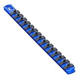 Ernst Manufacturing 13-Inch Socket Organizer with 15 1/4-Inch Twist Lock Clips, Blue