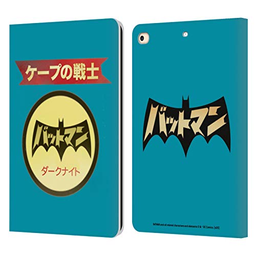 Étui portefeuille Batman en cuir pour Apple iPad 9.7 2017 2018 housse protection logo japonais