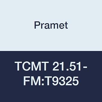 TCMT 21.51-FMT9325 Carbide Indexable Turning Insert, 0.016" Radius, Positive, Finishing/Semi Roughing, 1/4" I.C, 3/32" Thick, CVD, 60 Degree Triangle, Steel P25, Black Pack of 10