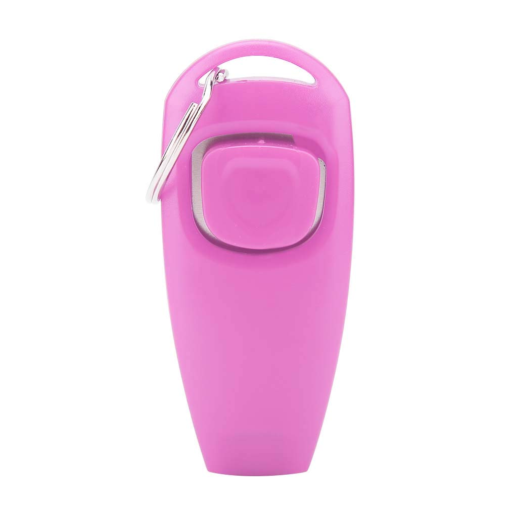 Akozon Zerodis Trener Zwierzęcy Keyring, Puppy Clicker Whistle Dog Training Obedience Cat Pomoc Kliknij i Tool Guide dla psów (różowy) (Pink)