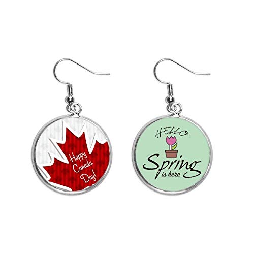 Pendientes de hoja de arce texturizada colgantes estilo joyería de primavera para mujer