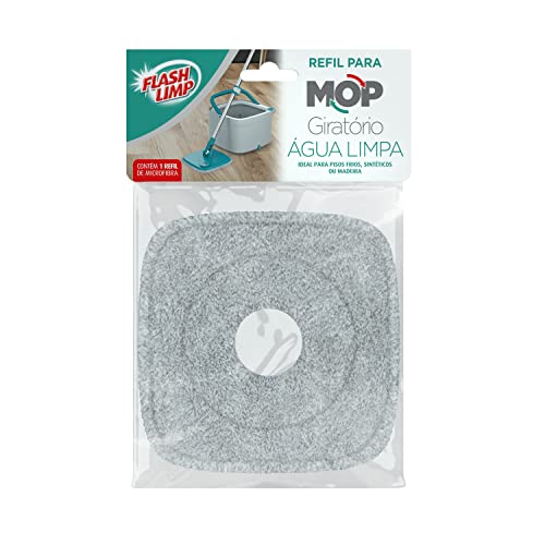 Flash Limp, Refil para Mop giratório Água Limpa, passa pano, higieniza e seca o piso, RMOP0648