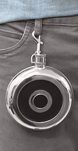 Vanity Custom-Shaped 8 Oz Round Alcohol Liquor Flask With Shot Glass (Made From 304 (18/8) Food Grade Stainless Steel) #TOP4