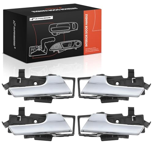 A-Premium Inside Interior Door Handles Compatible with Chevrolet Aveo 2007 2008 2009 2010, Chrome, 4-PC Set, Front & Rear Driver and Passenger Side